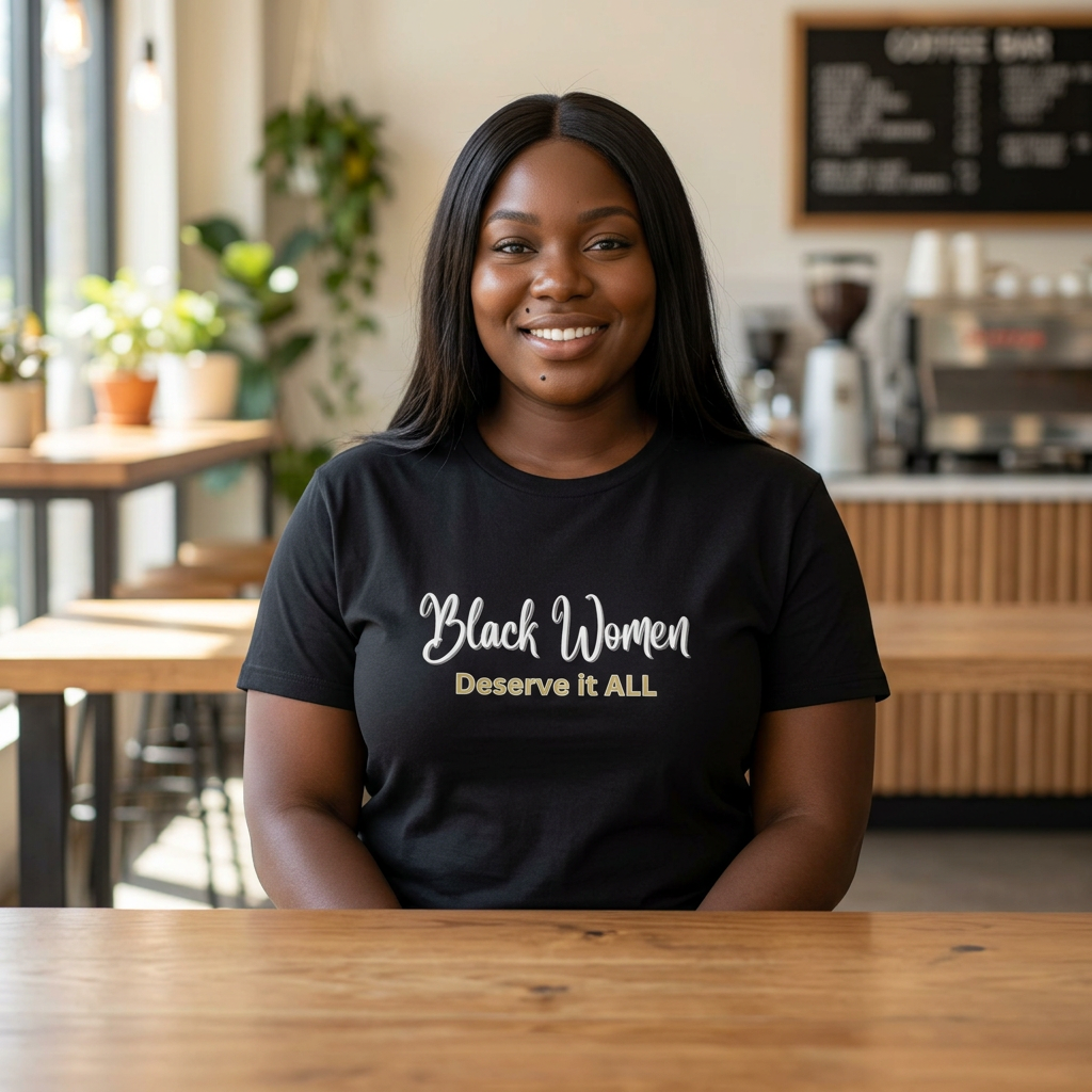 Black Women Deserve It All Tee | Feminist Statement Shirt