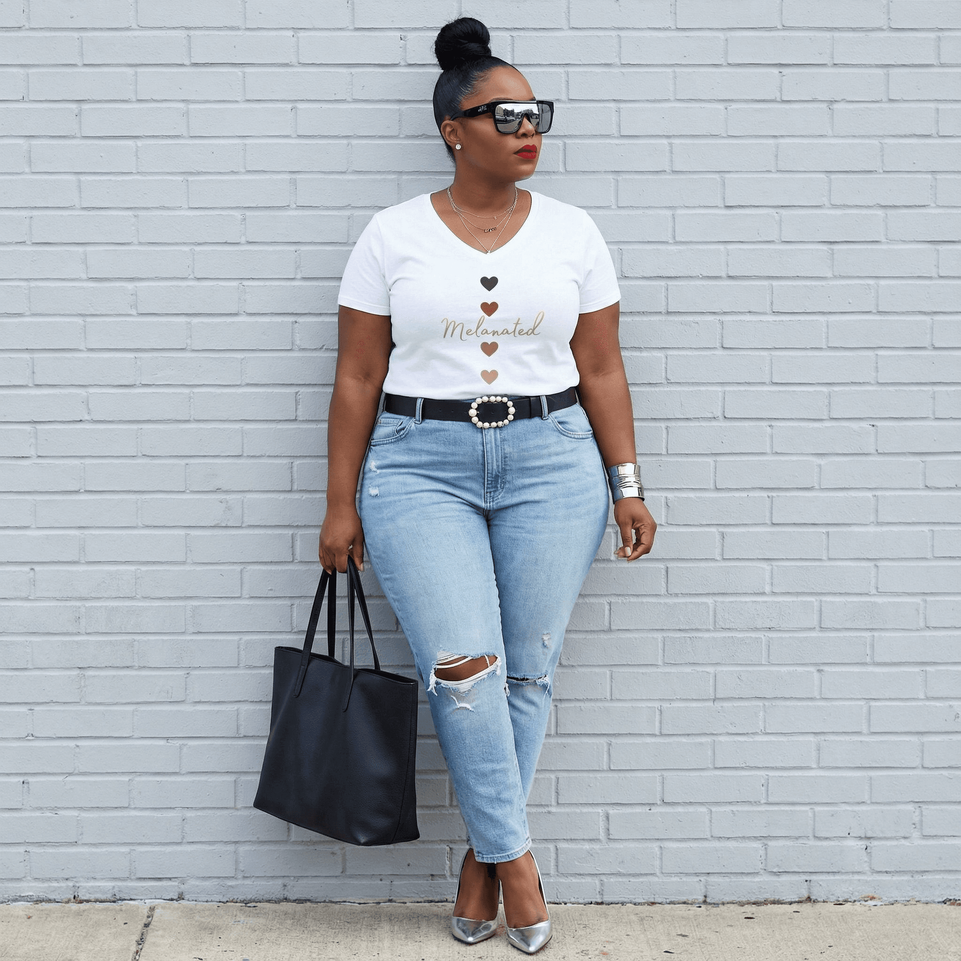 Melanated V-Neck T-Shirt