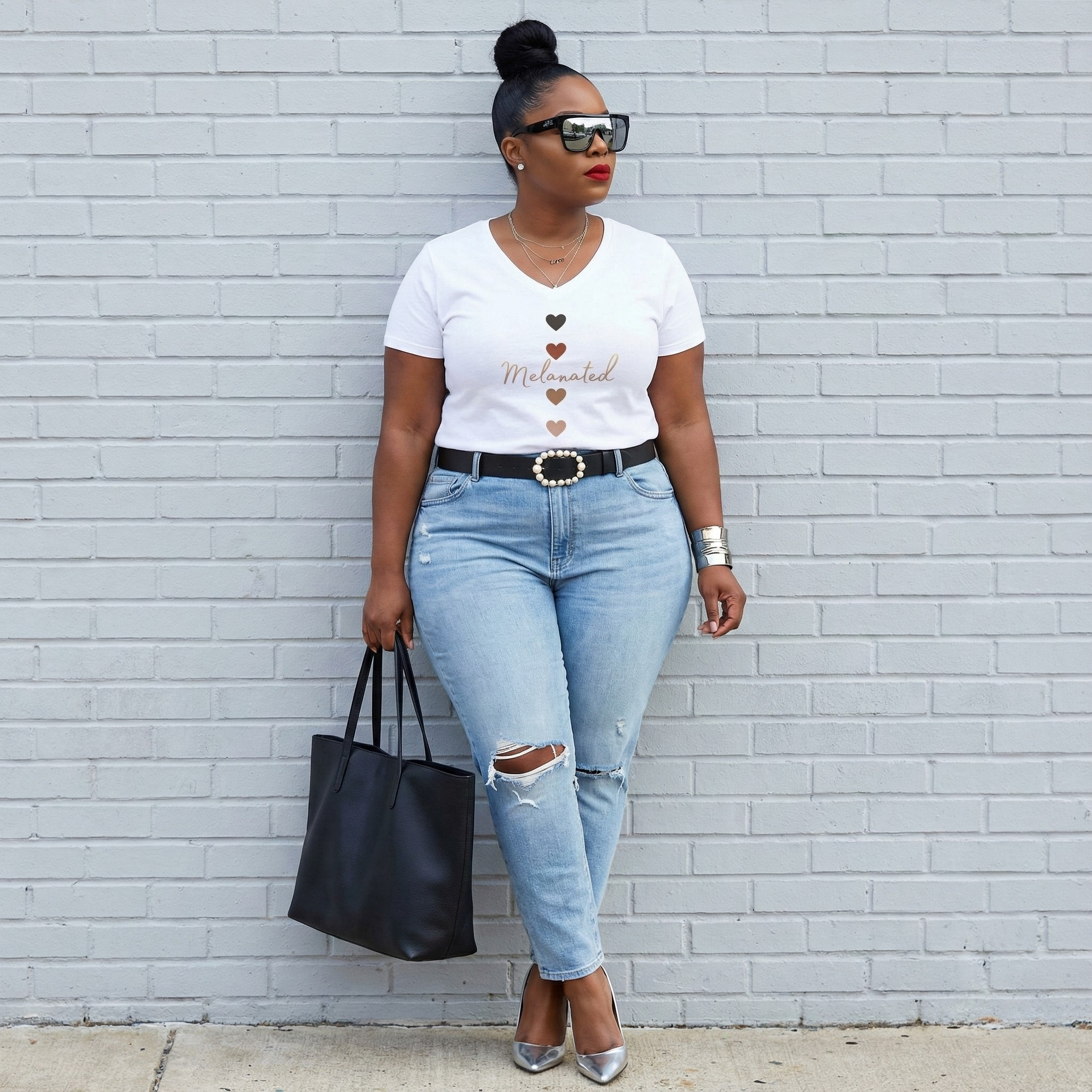 Melanated V-Neck T-Shirt