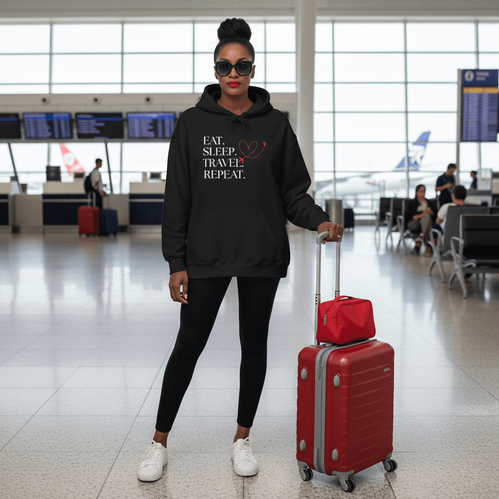 Eat, Sleep, Travel, Repeat Hoodie