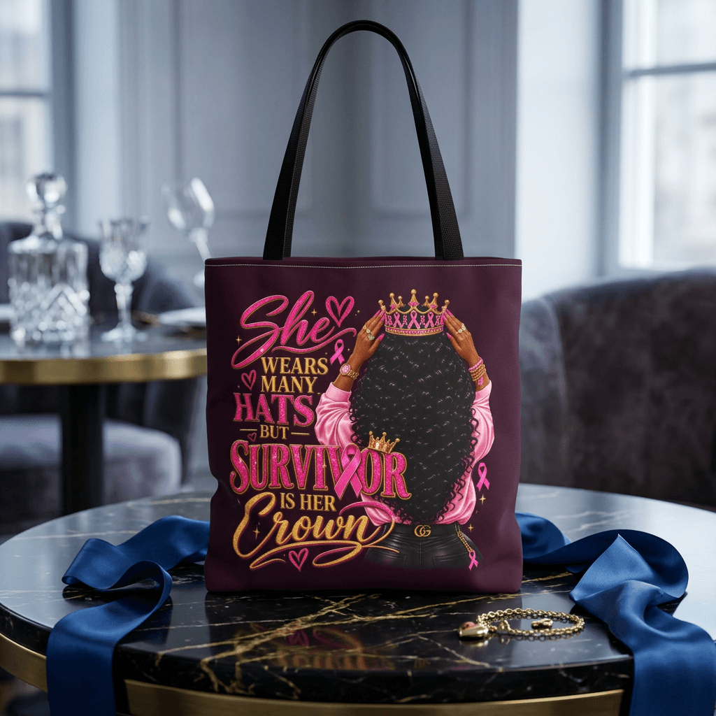 Survivor Is Her Crown Tote Bag -3 Sizes