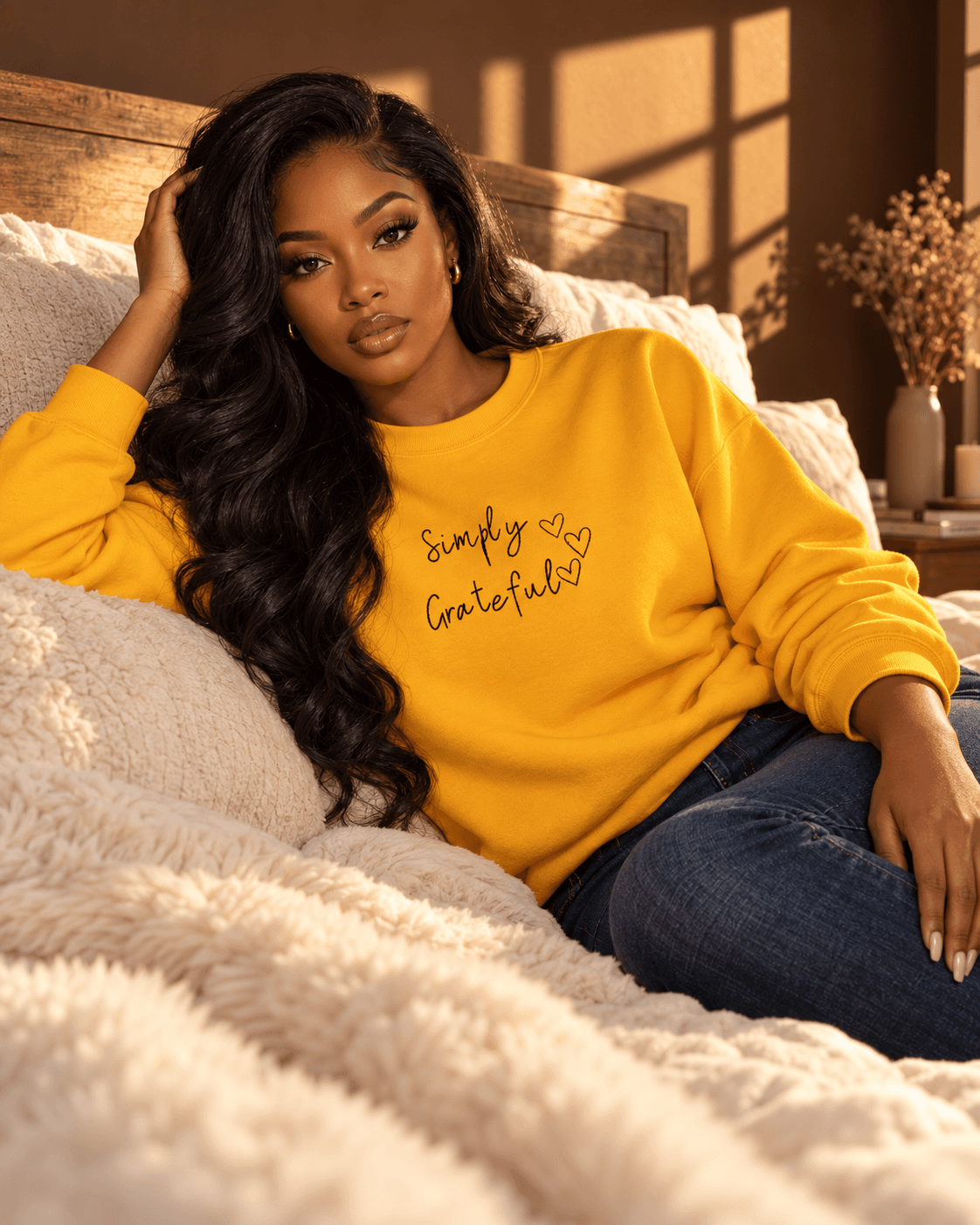 Simply Grateful Lux Embroidered Sweatshirt- Good Colorway