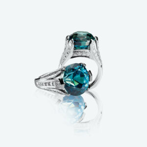 Two green blue turquoise