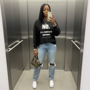Unisex Empowerment Sweatshirt No Is A Complete Sentence Statement Sweater Boundaries Self Love Streetwear Apparel