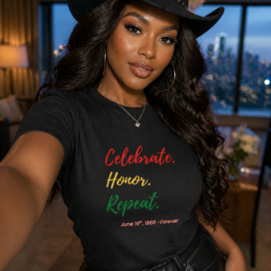 Celebrate Honor Repeat Juneteenth T-Shirt | Black History Tee | June 19th 1865 Forever Shirt | Juneteenth Gift | Unisex Tee