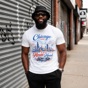 Chicago Made House Head T-Shirt -Chicago Skyline Shirt